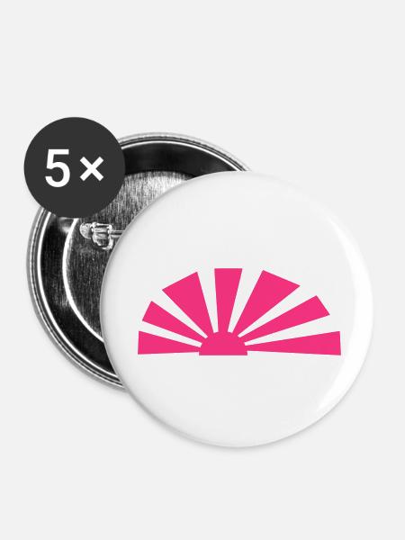 Aufgehende Sonne 1c - Buttons klein 25 mm (5er Pack) - Weiß