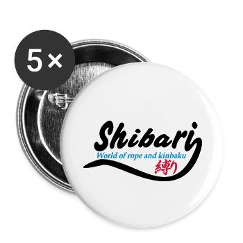 Shibari World 1 3-farbig - Buttons klein 25 mm (5er Pack) - Weiß - Vorne