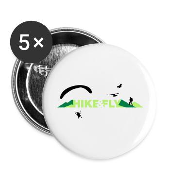 Hike Fly - Buttons klein 25 mm (5er Pack) - Weiß - Vorne