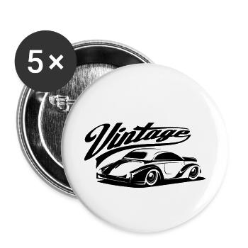 Old car - Buttons small 1''/25 mm (5-pack) - white - Front