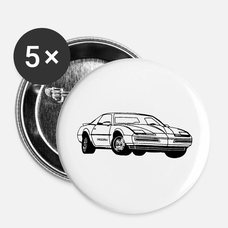 pontiac_firebird_formula_1987 - Buttons klein 25 mm (5er Pack) - Weiß