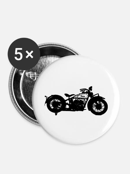 CHIEF BOBBER Oldtimer - Buttons klein 25 mm (5er Pack) - Weiß