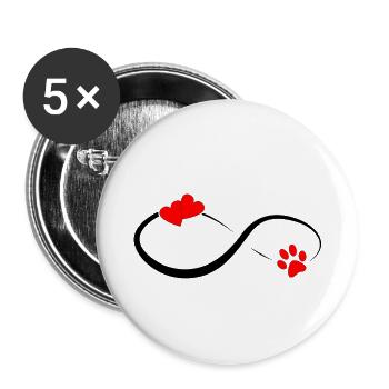 Love forever - Buttons klein 25 mm (5er Pack) - Weiß - Vorne