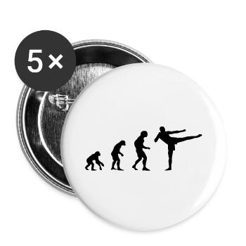 Kickboxing Evolution Boxing Gift Sport - Buttons small 1''/25 mm (5-pack) - white - Front