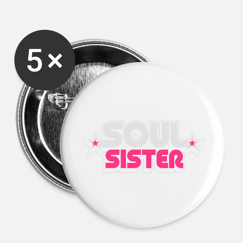 soul sister - Buttons small 1''/25 mm (5-pack) - white