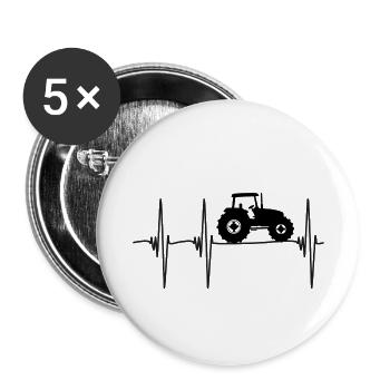 traktor puls - Buttons klein 25 mm (5er Pack) - Weiß - Vorne