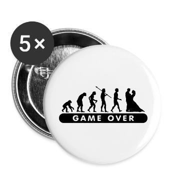 Game over - Buttons klein 25 mm (5er Pack) - Weiß - Vorne