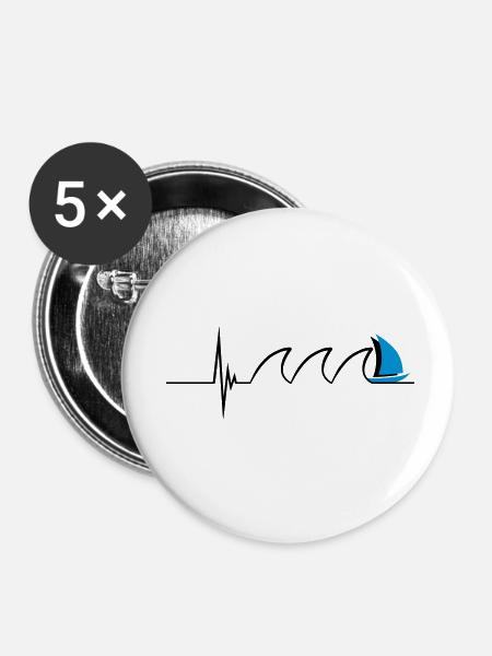Sailing Pulse - Buttons klein 25 mm (5er Pack) - Weiß