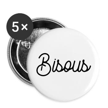 Kisses - Buttons small 1''/25 mm (5-pack) - white - Front