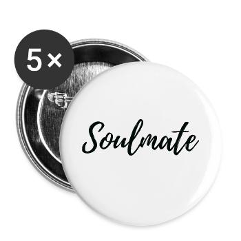 MINDSET DESIGN "Soulmate" - Lot de 5 petits badges (25 mm) - blanc - Devant
