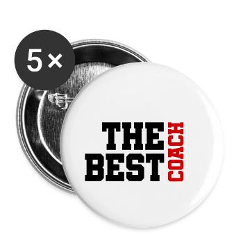 The best Coach - Le meilleur entraîneur - Lot de 5 petits badges (25 mm) - blanc - Devant