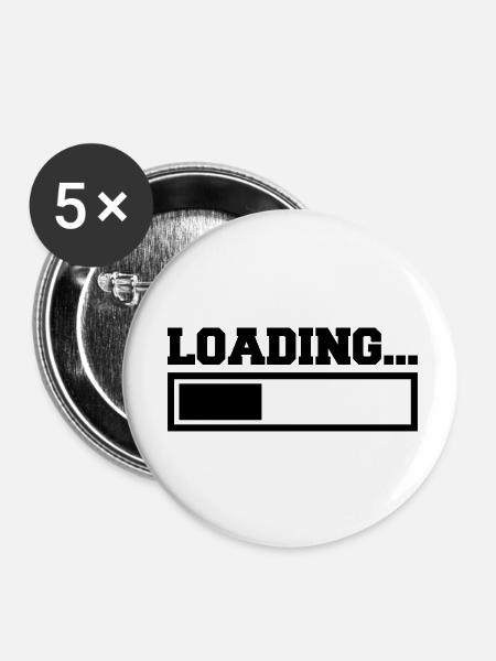 Loading - Buttons klein 25 mm (5er Pack) - Weiß
