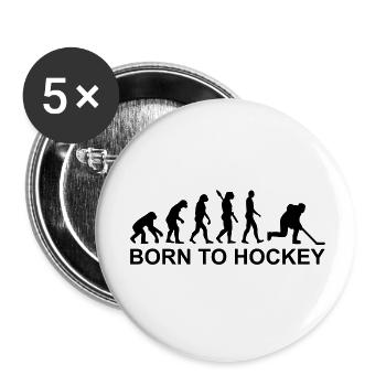 Evolution Eishockey - Buttons klein 25 mm (5er Pack) - Weiß - Vorne