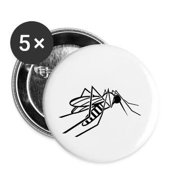 Mosquito mosquito lance fly insect gift - Buttons small 1''/25 mm (5-pack) - white - Front