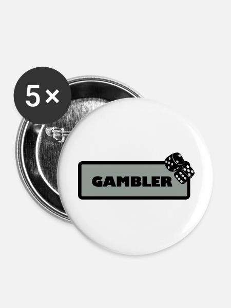 Gambler - Buttons klein 25 mm (5er Pack) - Weiß
