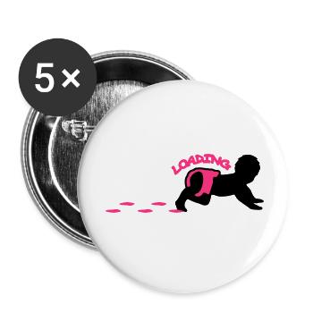Baby Loading Design - Lot de 5 petits badges (25 mm) - blanc - Devant