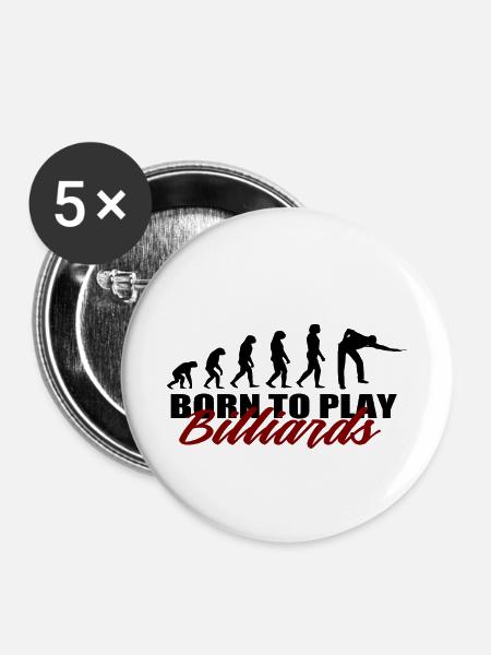 Billiard - Buttons klein 25 mm (5er Pack) - Weiß