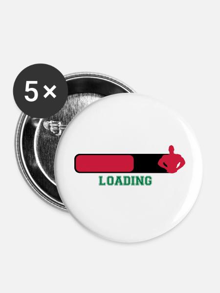 Loading - Buttons klein 25 mm (5er Pack) - Weiß
