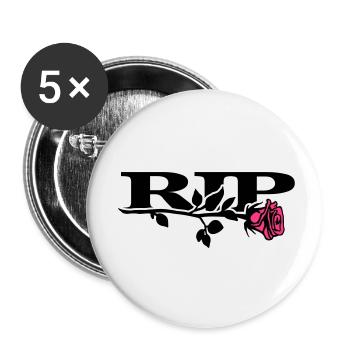 rip_mit_rose_2_2c - Buttons klein 25 mm (5er Pack) - Weiß - Vorne