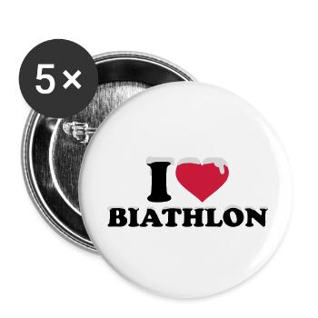 Biathlon - Buttons klein 25 mm (5er Pack) - Weiß - Vorne
