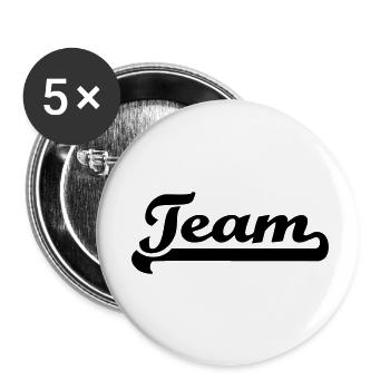 Team - Lot de 5 petits badges (25 mm) - blanc - Devant
