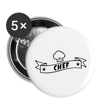 Chef - Buttons klein 25 mm (5er Pack) - Weiß - Vorne