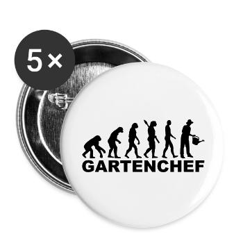Gärtner - Buttons klein 25 mm (5er Pack) - Weiß - Vorne