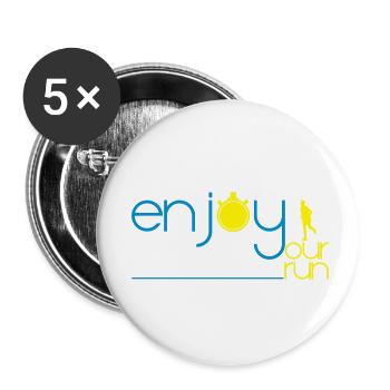 Enjoy your run - Lot de 5 petits badges (25 mm) - blanc - Devant