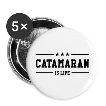 Catamaran is life - Buttons small 1''/25 mm (5-pack) - white - Front