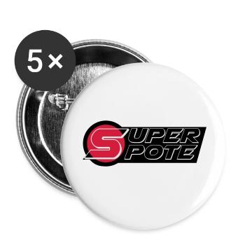super_pote_ok - Lot de 5 petits badges (25 mm) - blanc - Devant