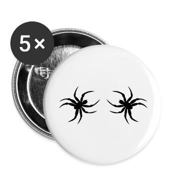spinne02 - Buttons klein 25 mm (5er Pack) - Weiß - Vorne