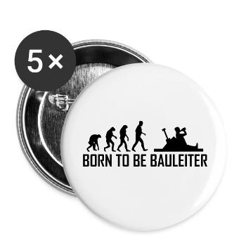 born to be bauleiter - Buttons klein 25 mm (5er Pack) - Weiß - Vorne