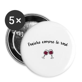 fresh like pink - Buttons small 1''/25 mm (5-pack) - white - Front