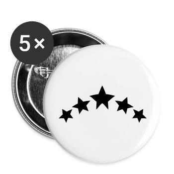 Sterne - Buttons klein 25 mm (5er Pack) - Weiß - Vorne