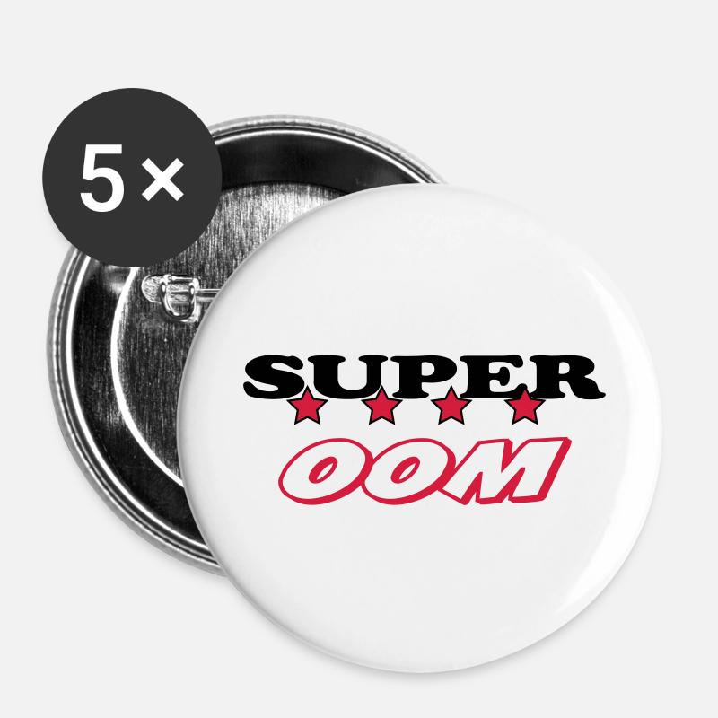Super oom - Buttons klein 25 mm (5er Pack) - Weiß