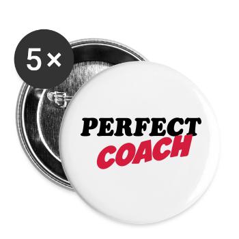 Perfect coach - Buttons klein 25 mm (5er Pack) - Weiß - Vorne