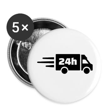 Lieferung - Buttons klein 25 mm (5er Pack) - Weiß - Vorne