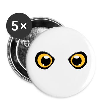 two shining eyes of an owl - Buttons small 1''/25 mm (5-pack) - white - Front