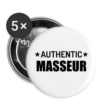 Massage Masseur Masseuse Work Job Travail - Buttons small 1''/25 mm (5-pack) - white - Front