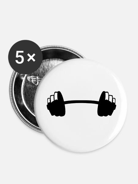Hantel Krafttraining Bodybuilding Gewicht 8 - Buttons klein 25 mm (5er Pack) - Weiß