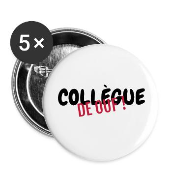 Kollegen / Kollegin / Unternehmen / Büro - Buttons klein 25 mm (5er Pack) - Weiß - Vorne