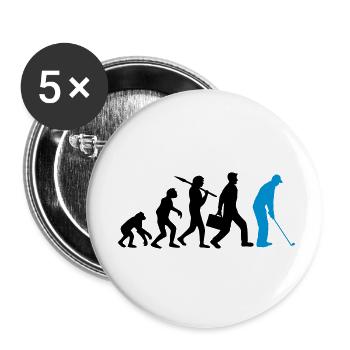 Golf spielen Evolution - Buttons klein 25 mm (5er Pack) - Weiß - Vorne