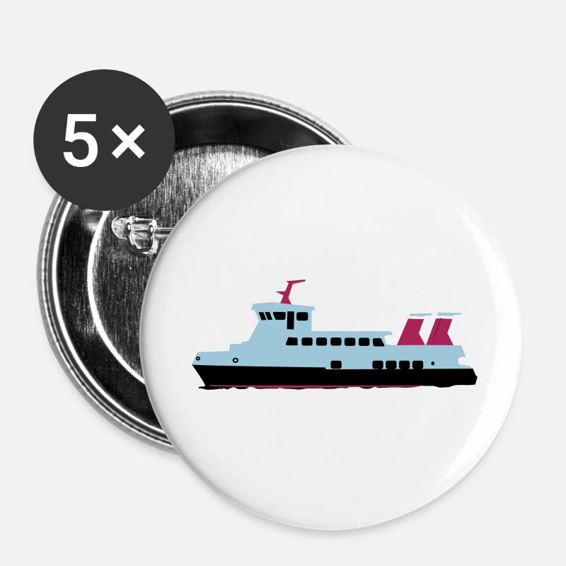 schiff - Buttons klein 25 mm (5er Pack) - Weiß