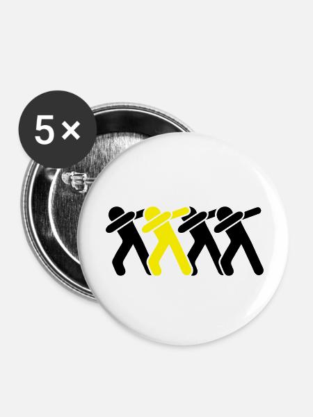dabbing team - Buttons klein 25 mm (5er Pack) - Weiß