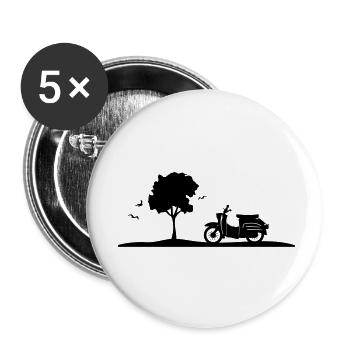 Fahrzeug - Schalbe Baum - Buttons klein 25 mm (5er Pack) - Weiß - Vorne