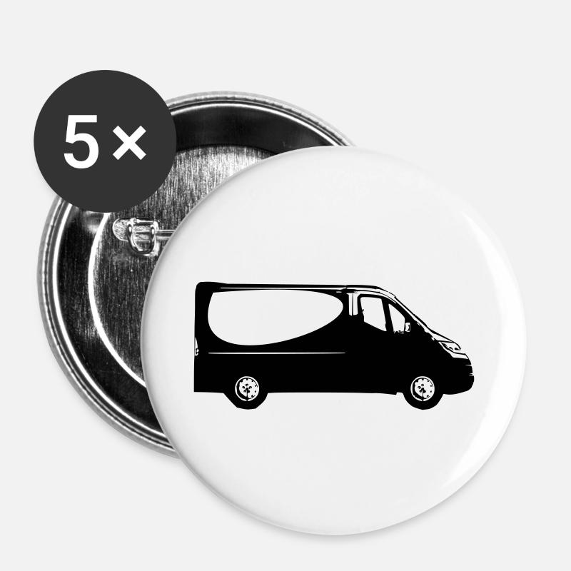 bus - Buttons small 1''/25 mm (5-pack) - white