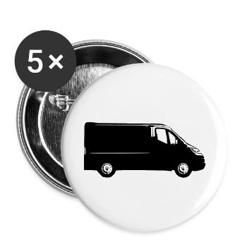 bus2 - Buttons small 1''/25 mm (5-pack) - white - Front