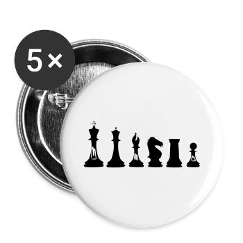 Schach - Buttons klein 25 mm (5er Pack) - Weiß - Vorne