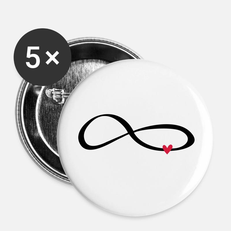 Infinity sign symbol gift love - Buttons small 1''/25 mm (5-pack) - white
