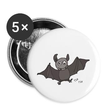 bat - Buttons small 1''/25 mm (5-pack) - white - Front